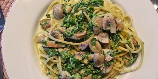 Champignon-Spaghetti aus der Pfanne