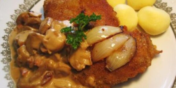 Jägerschnitzel, Rahmsoße, Pilzrahmsoße