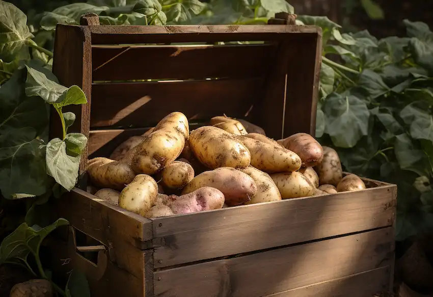 eine Kiste mit Kartoffeln