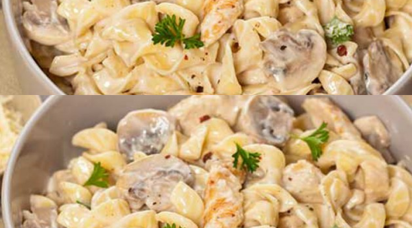 Creamy Pasta mit Huhn und Pilzen